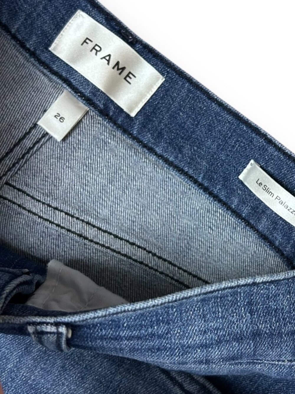 Frame Le Slim Palazzo High-Rise Wide Leg Medium Wash Jeans Size 26 - Picture 5 of 5